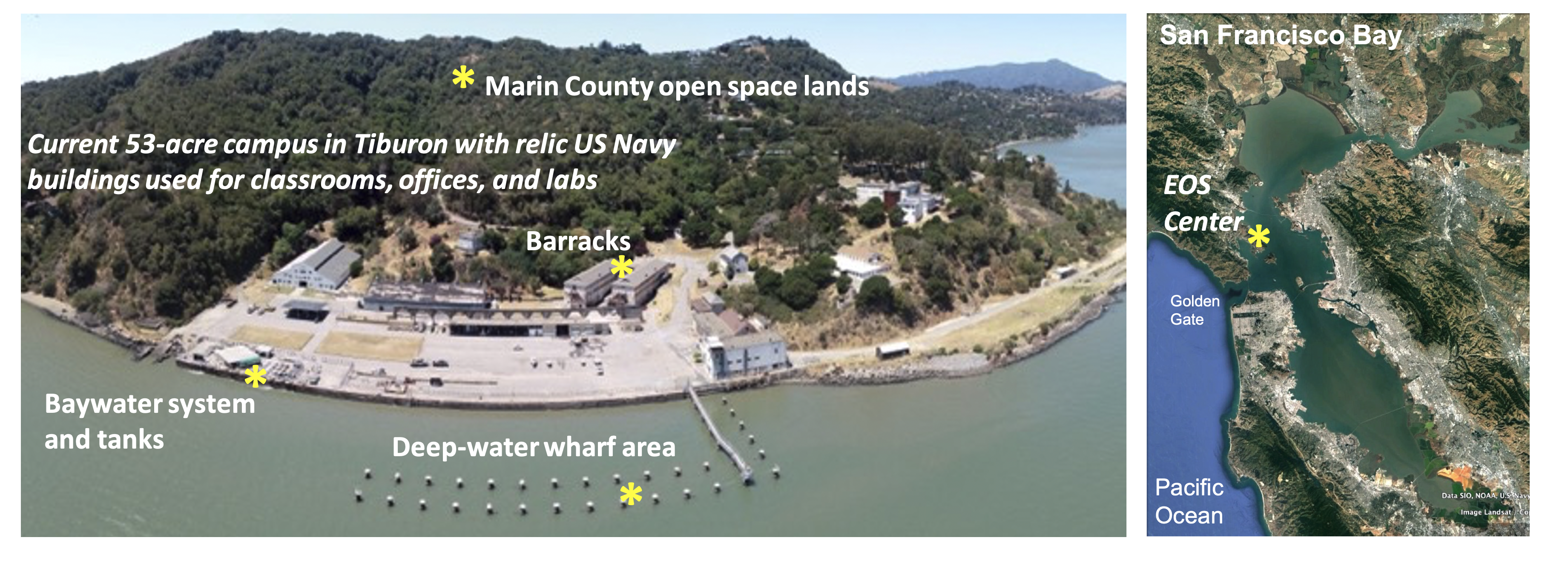 aerial site and map of sf bay