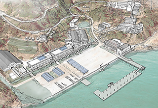 rendering of romberg tiburon campus from aerial view