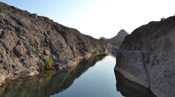 water in small canyon